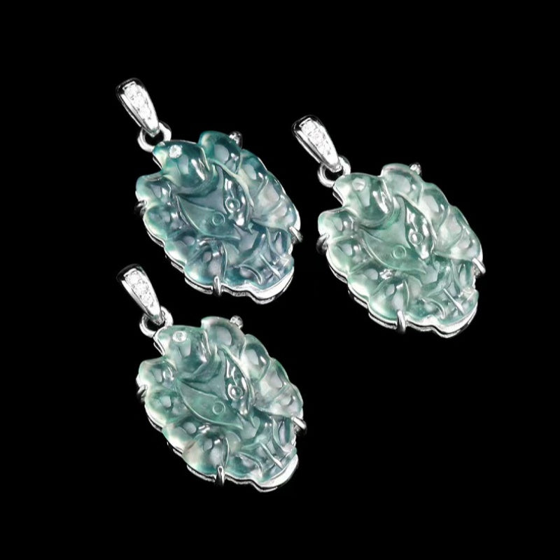 Ice Jade Nine-Tailed Fox Pendant Necklace – Intuition, Attraction & Protection