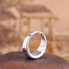 925 Sterling Silver Open Ring – Women’s Thai Silver Vintage Band with Six True Words Mantra
