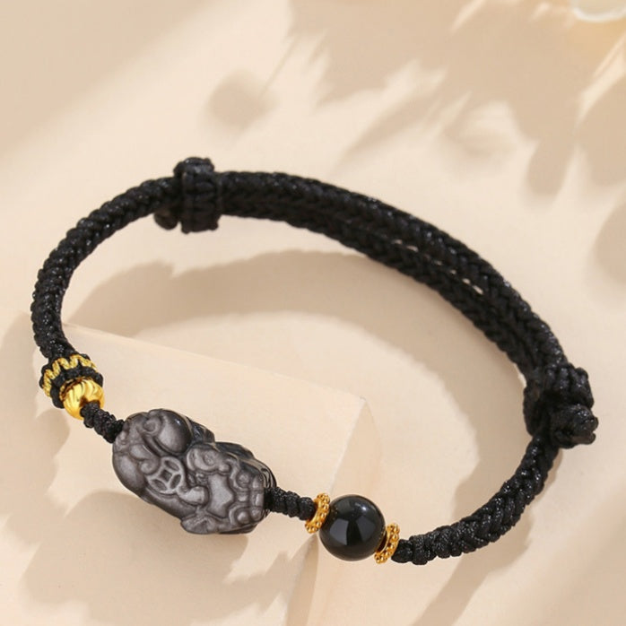Prosperity & Harmony-Pixiu Beaded Couple Cord Bracelet
