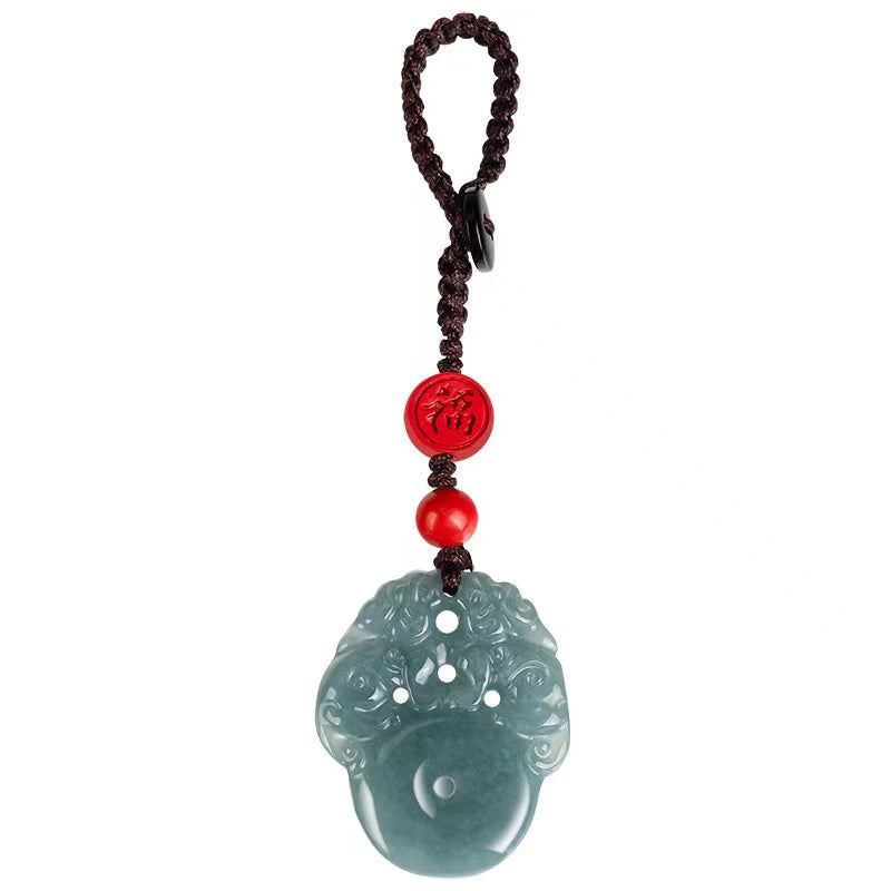 Fengshui Pixiu Phone Charm-Natural Jade