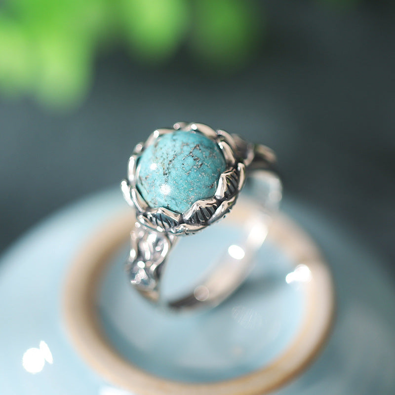 A Lasting Bloom-Lotus S925 Silver Adjustable Ring