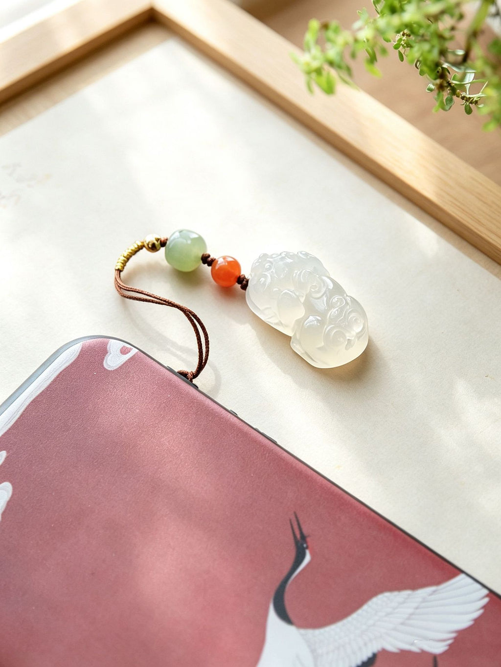 White Agate Pixiu Phone Charm-Purpose Close at Hand