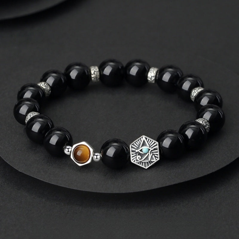 Eye of Providence Obsidian Tiger's Eye Bracelet-Modern Insight