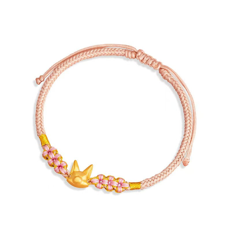 Gold Fox Handmade String Bracelet-Luck and Prosperity