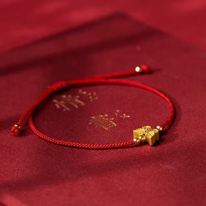 Gold Butterfly Red String Bracelet-Transformation and Prosperity