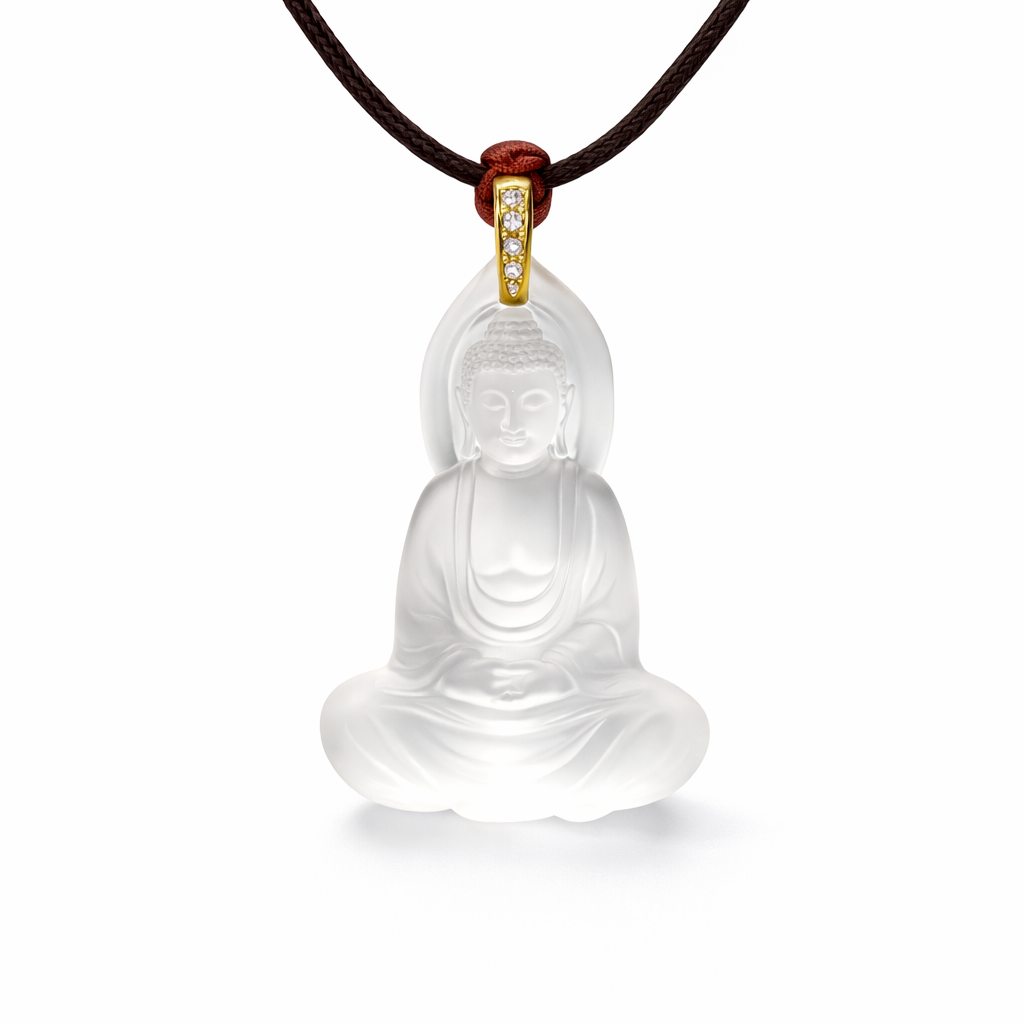 Ancient Method Glazed Amitabha Buddha Pendant - Double-Sided 3D Spiritual Amulet