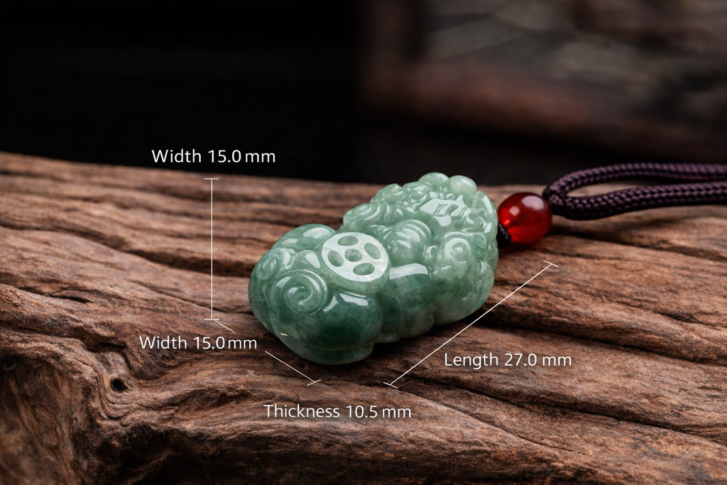 Natural Grade A Jadeite Pixiu Necklace-Hand Carved Wealth and Protection