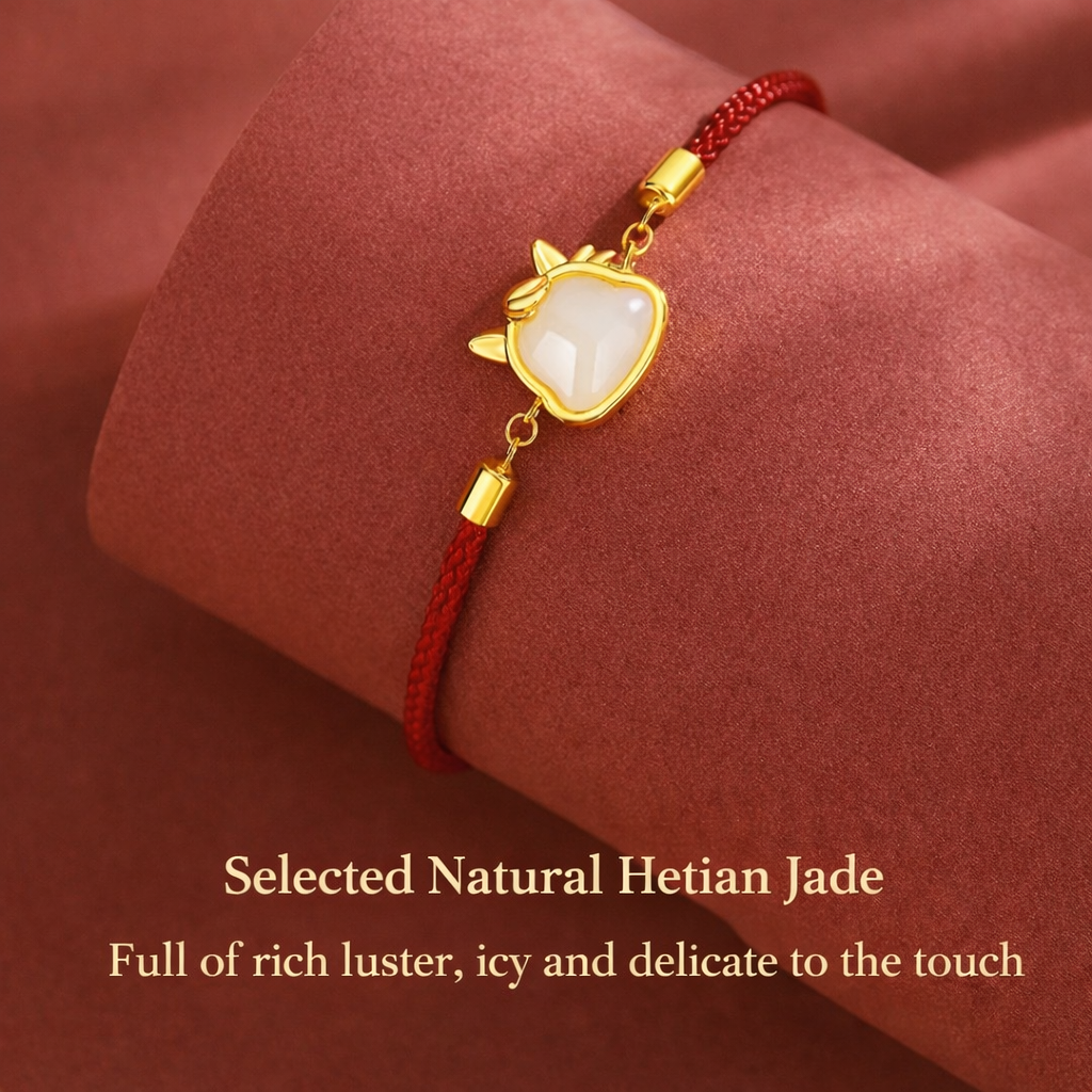Joyful Promise – Jade Horse Red Cord Bracelet