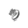 Wealth Dragon Handmade Carved Silver Ring-Fortune Prosperity