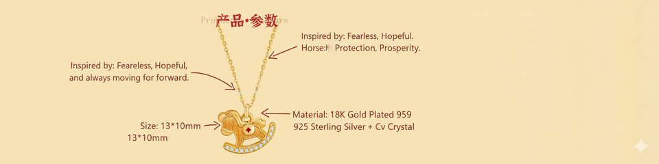 Gold Rocking Horse Fortune Necklace — luck, abundance, momentum