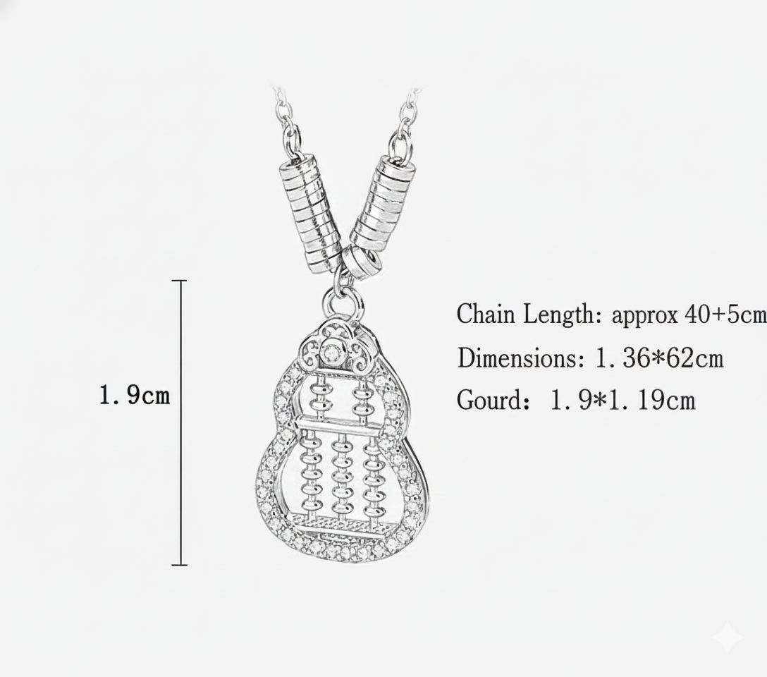 Gold Abacus Calabash Necklace — Wealth • Blessings • Abundance