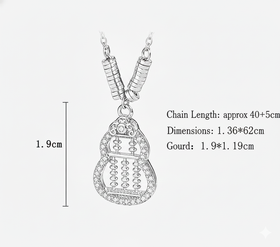 Gold Abacus Calabash Necklace — Wealth • Blessings • Abundance