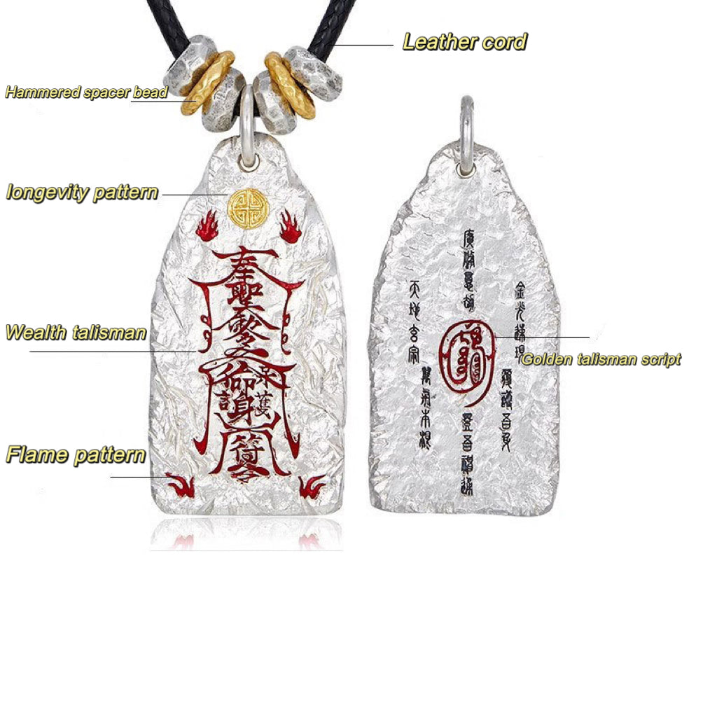 Taoist Wealth Talisman Pendant-Protection & Harmony