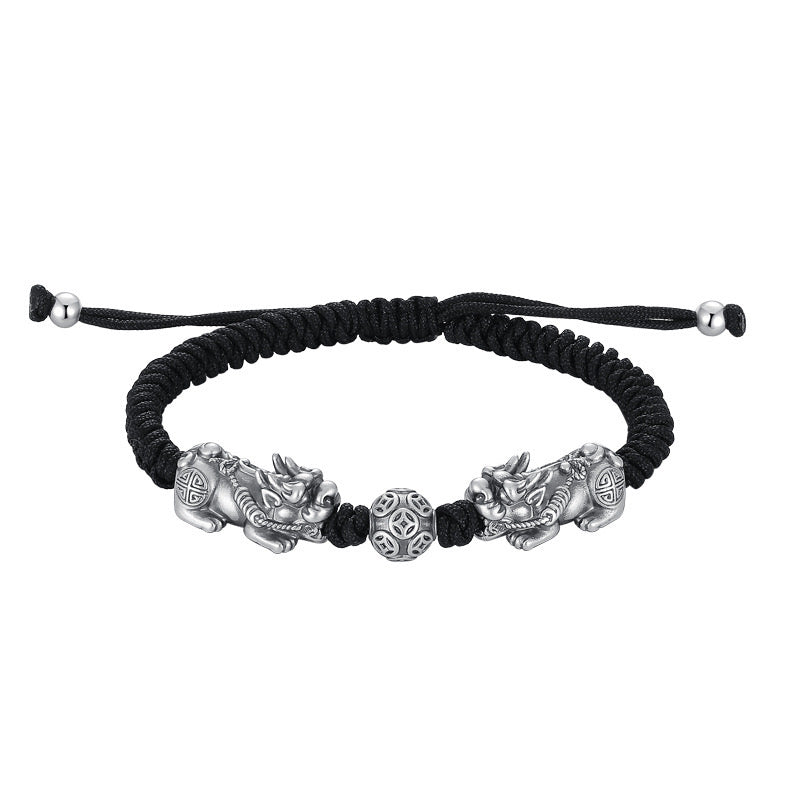 Double Pixiu Wealth Bead Rope Bracelet-Attract Luck