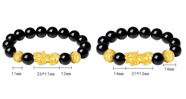 Wealth Pixiu Black Obsidian Bracelet new edition-Attract Luck