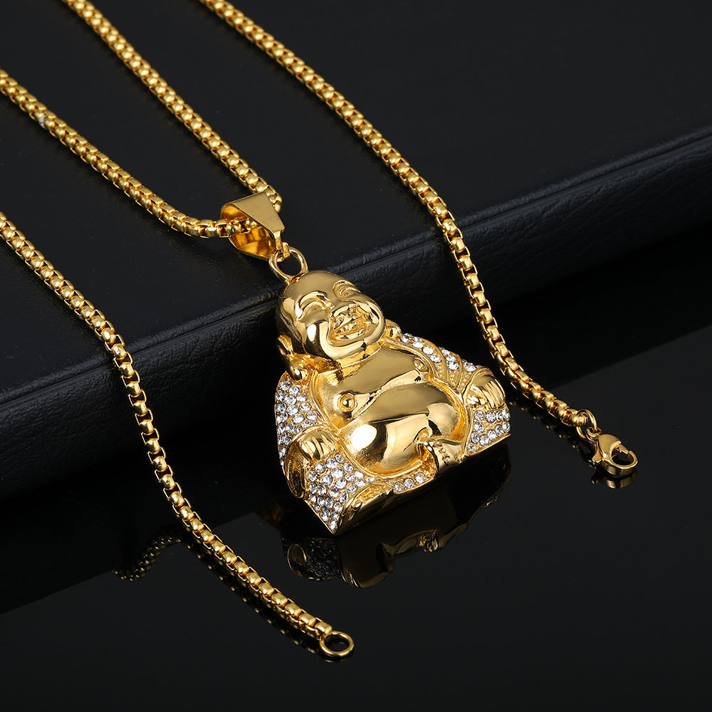 Laughing Buddha Lucky Pendant Necklace