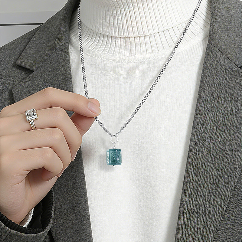 Inner Peace-Six-Syllable Mantra Ice Jade Pendant