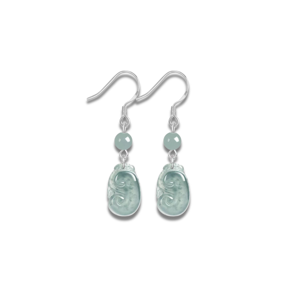 Ruyi Ice Jade Earrings