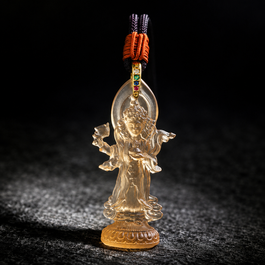 Achi Chokyi Drolma GlazePendant-Protector, Wisdom & Compassion