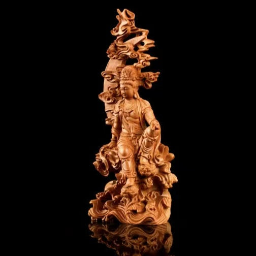 Guan Yin Buddha Hand Carved Statue -Protection&Healing