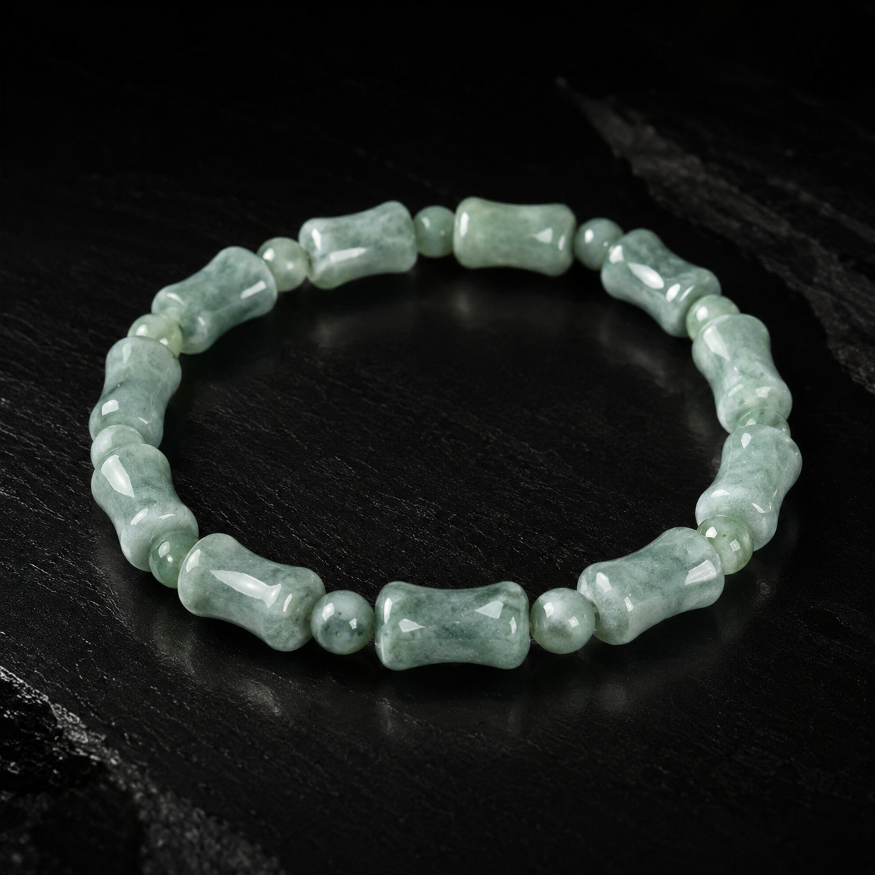 Green Jade Bamboo Bracelet-Growth, Success & Lasting Blessings