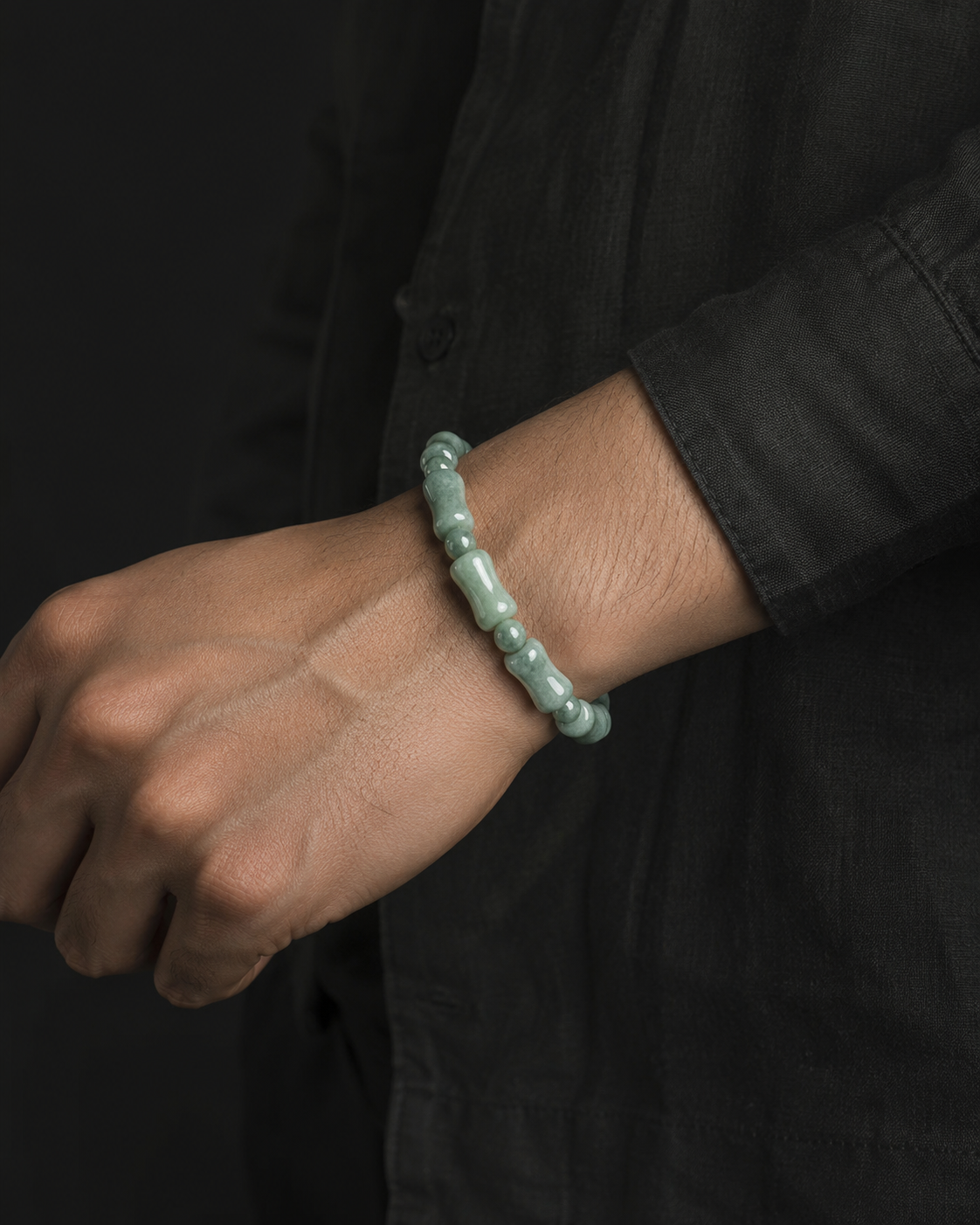 Green Jade Bamboo Bracelet-Growth, Success & Lasting Blessings