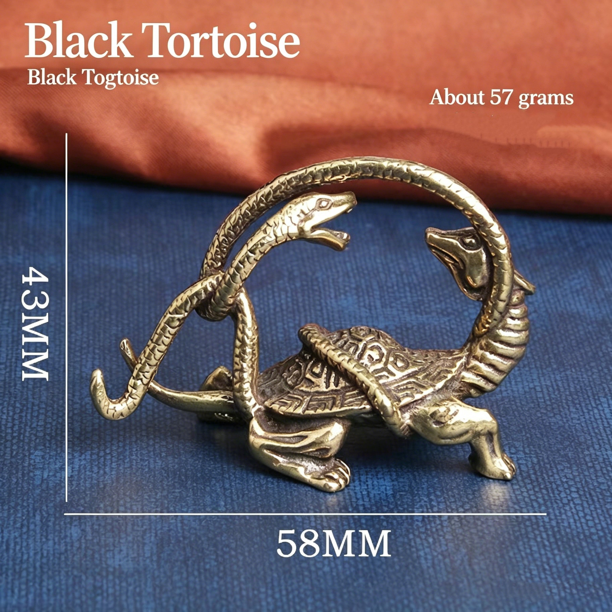 Azure Dragon White Tiger Vermilion Bird Black Tortoise Antique Brass Four Auspicious Creatures Set
