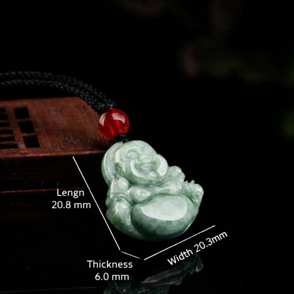 Prosperity Blessing Laughing Buddha Jade Pendant Necklace