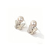 Ethereal Butterfly Pearl Silver Stud Earrings