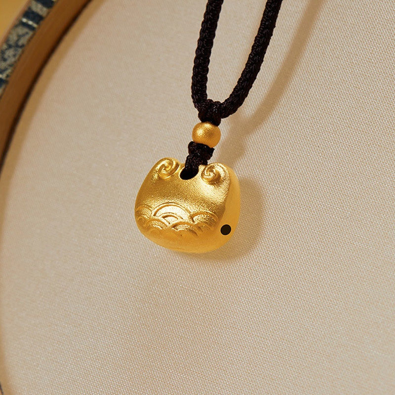 Cloud peace lock pendant showing its matte finish on fabric