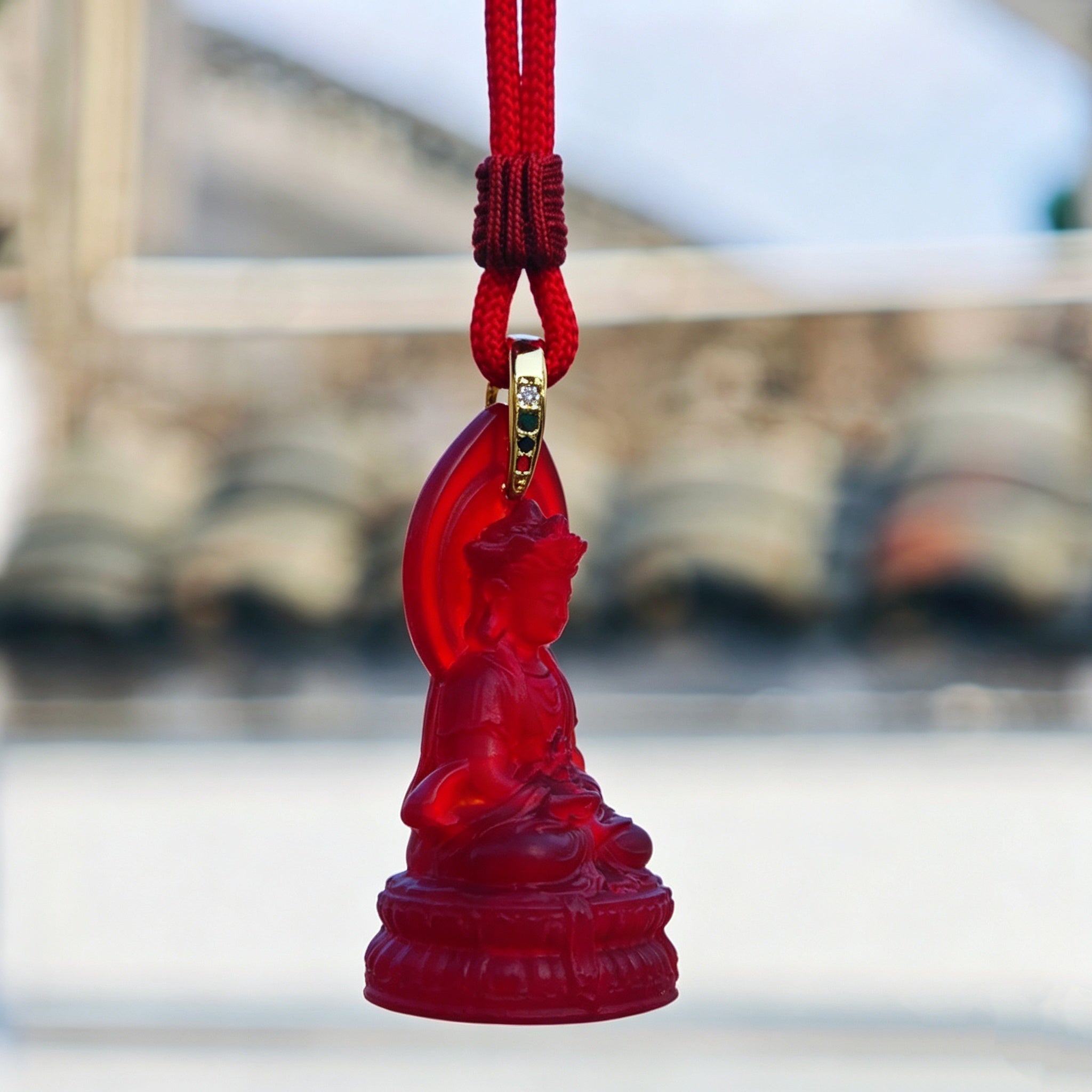 Longevity Buddha Liuli Pendant–Peace, Protection & Long-Life Blessings