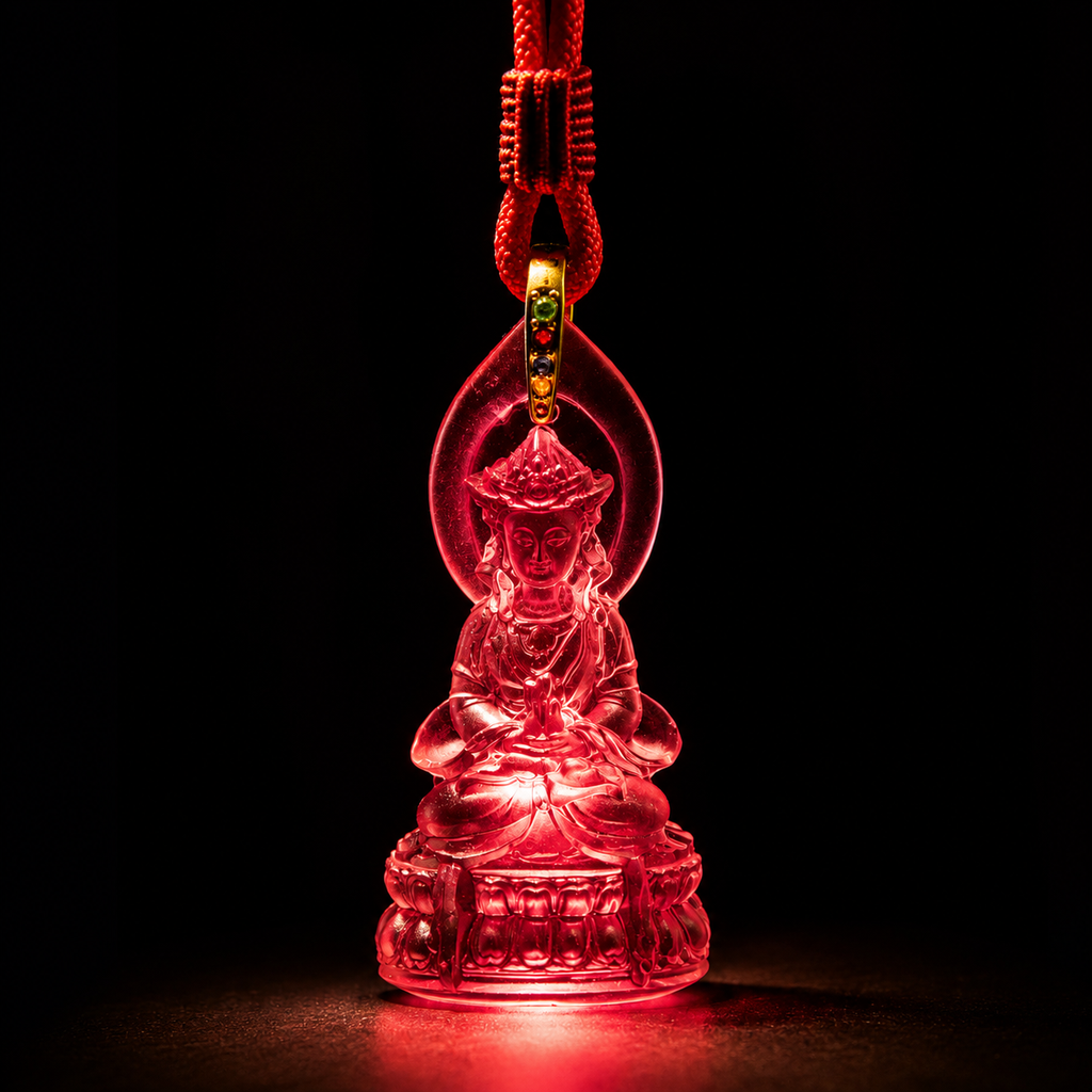 Longevity Buddha Liuli Pendant–Peace, Protection & Long-Life Blessings