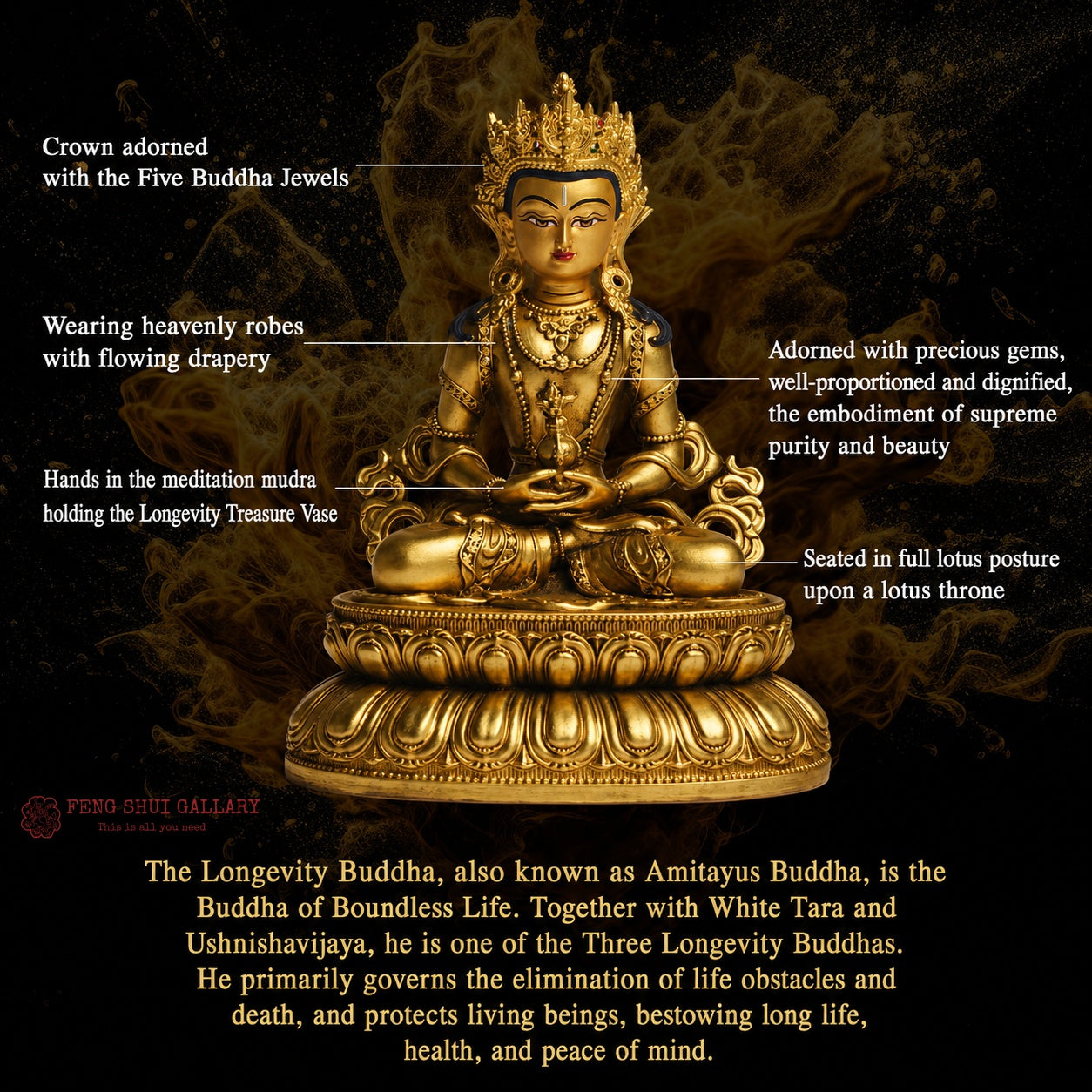 Longevity Buddha Liuli Pendant–Peace, Protection & Long-Life Blessings