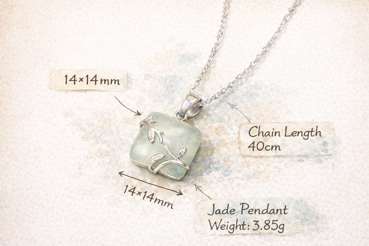 Serene Willow Hetian Jade "Sugar Cube" Pendant