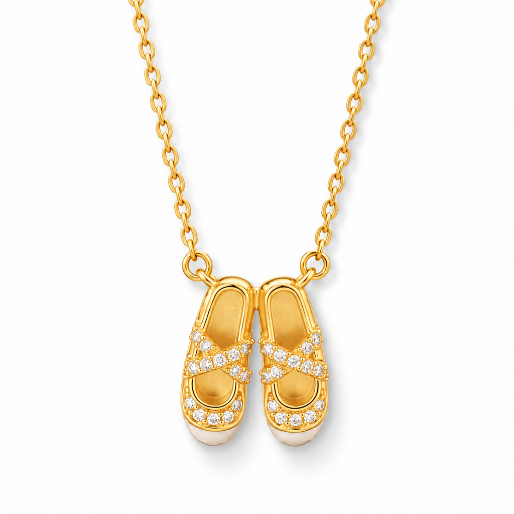 Ballet Slipper Necklace-A Little Ballet Sparkle