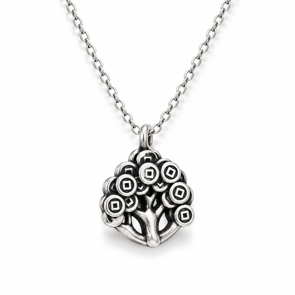 Money Tree Fine Silver Necklace-A Wish for Prosperity