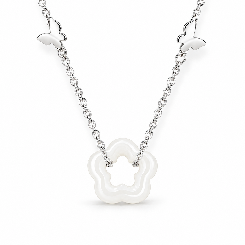 Butterfly White Jade Necklace-Together Through Time