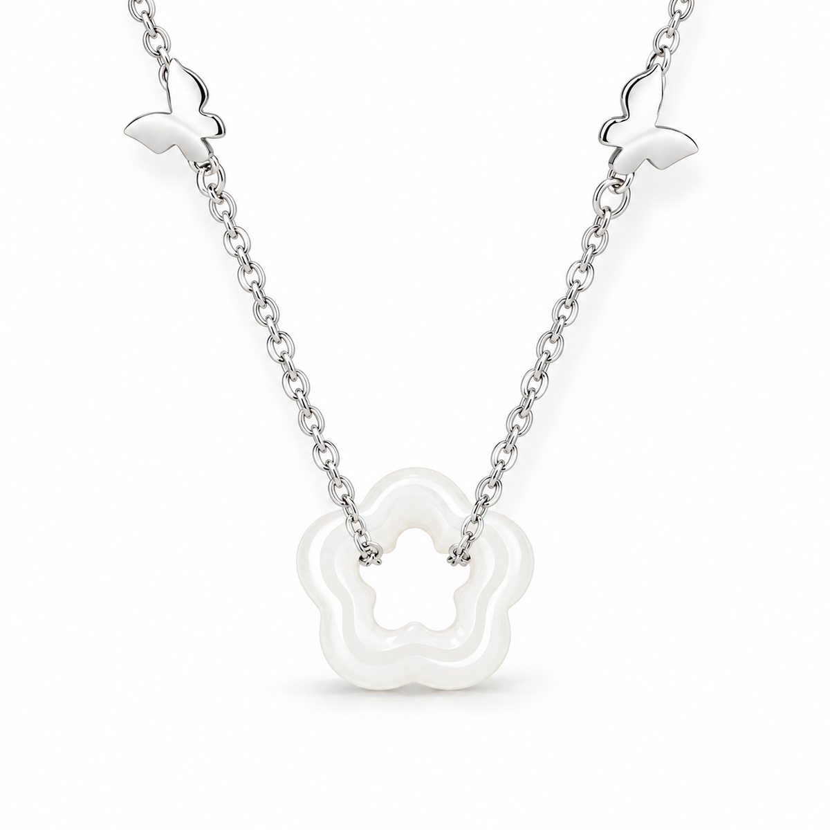 Butterfly White Jade Necklace-Together Through Time