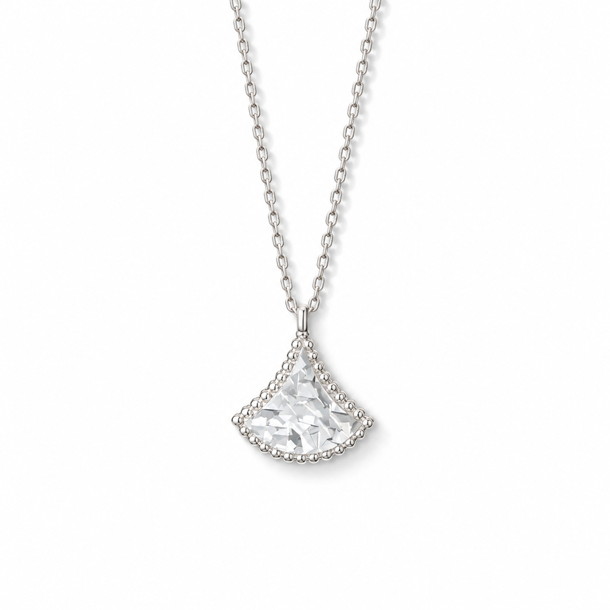 Mother-of-Pearl Fan Pendant Necklace-Quiet Grac