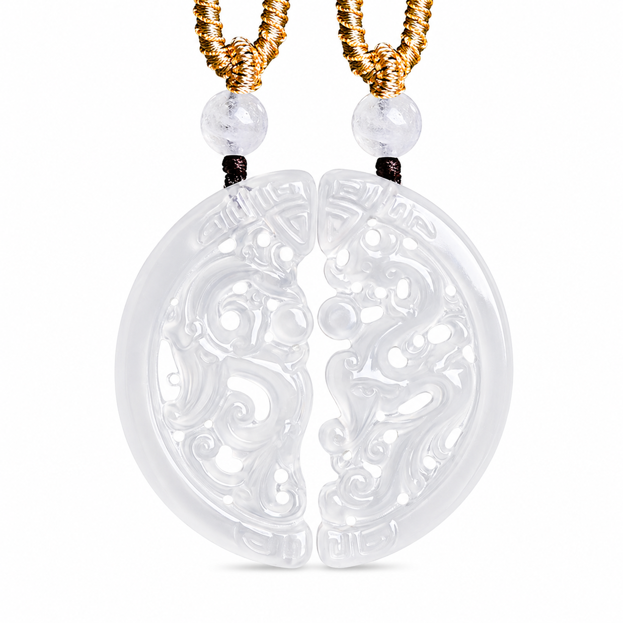 Dragon & Phoenix Hollow Design Aaget Pendant Set – Unity, Love & Lifelong Bond