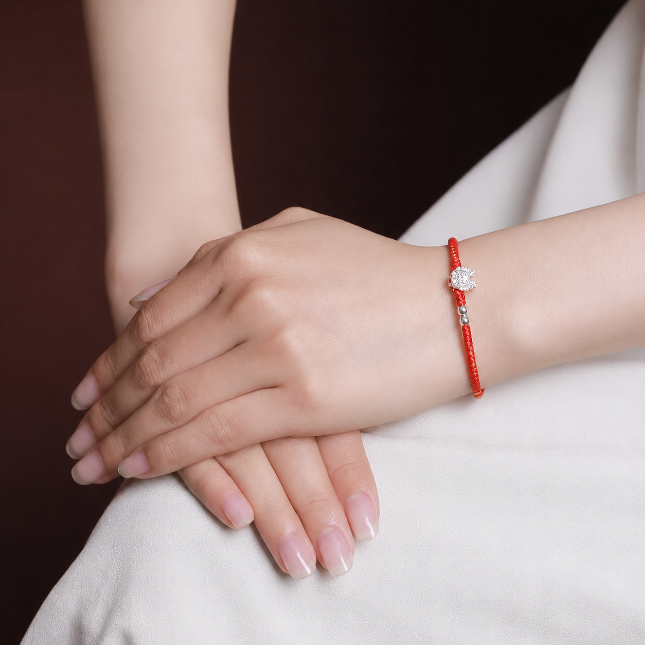 2024 Jahr des Drachen Rotes Fadenarmband – 925 Sterling Silber
