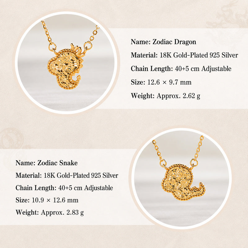 Guided by Your Sign-18K Gold Plated 925 Silver Zodiac Necklace
