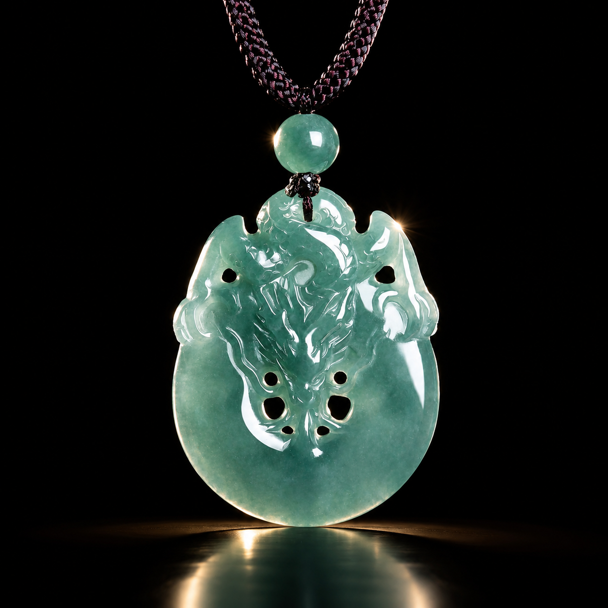 Dragon Drinking Water Jade Pendant-Prosperity, Peace & Lasting Fortune