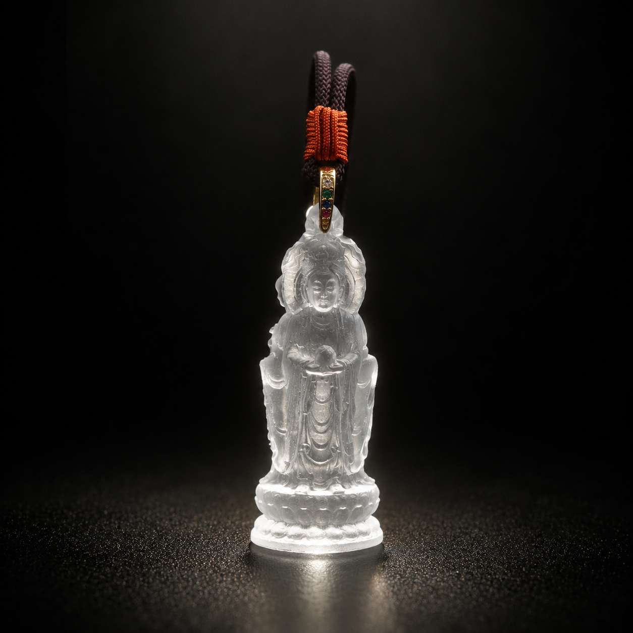 Three-Faced Ksitigarbha Guardian Liuli Pendant–Protection, Guidance & Safe Passage