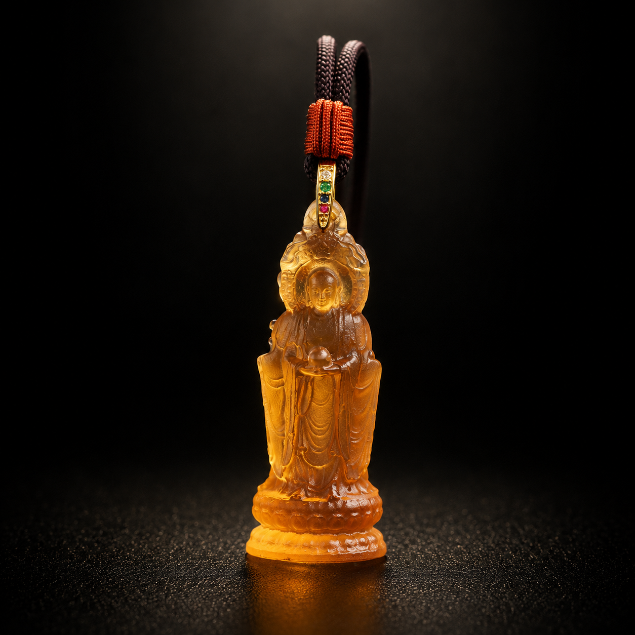 Three-Faced Ksitigarbha Guardian Liuli Pendant–Protection, Guidance & Safe Passage