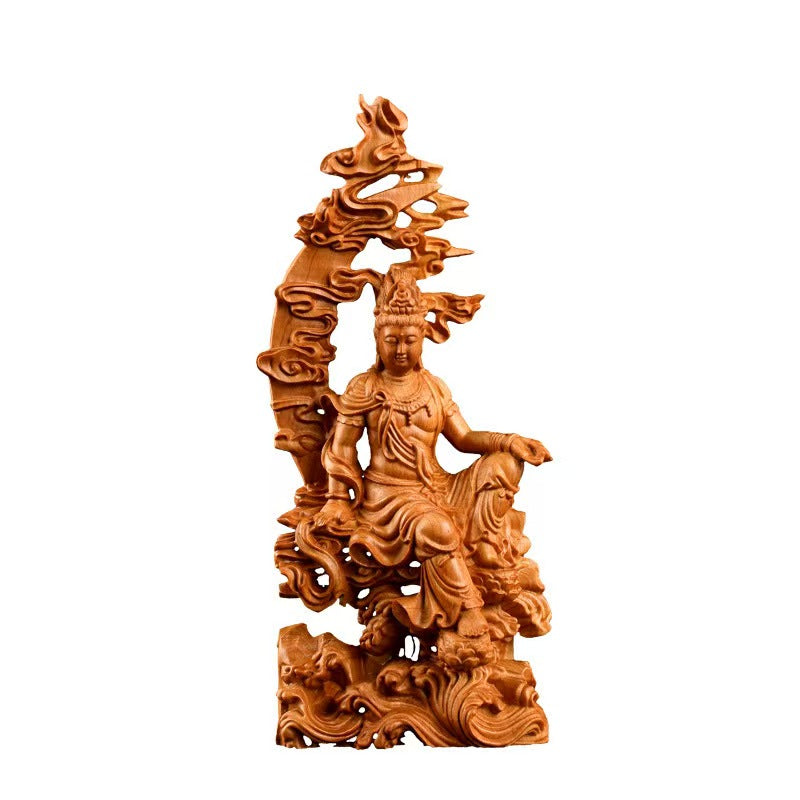 Guan Yin Buddha Hand Carved Statue -Protection&Healing