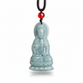 Serene Acceptance Jade Guanyin Pendant Necklace