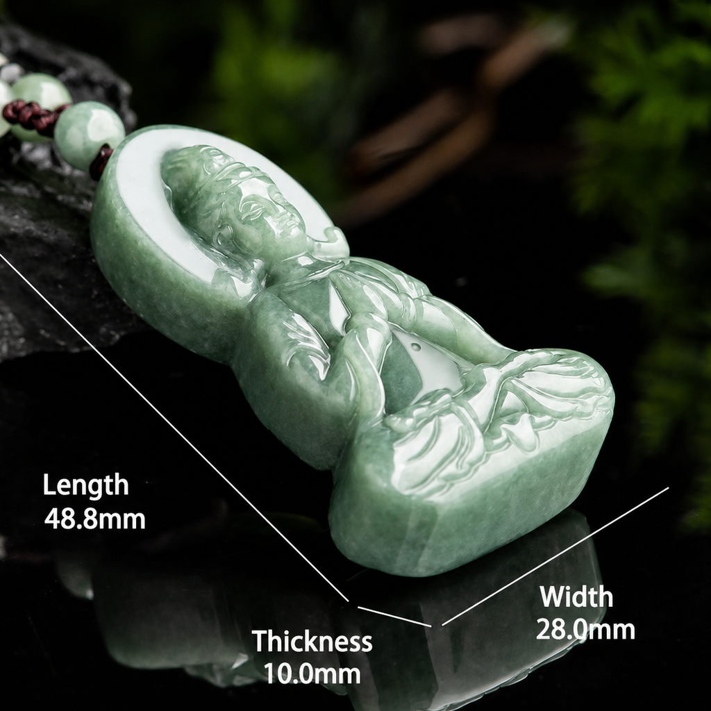 Natural Jade Serenity Guardian Guanyin Pendant – Peace, Protection & Inner Balance