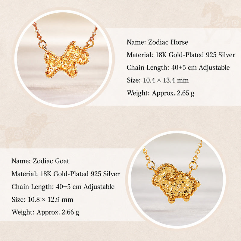 Guided by Your Sign-18K Gold Plated 925 Silver Zodiac Necklace