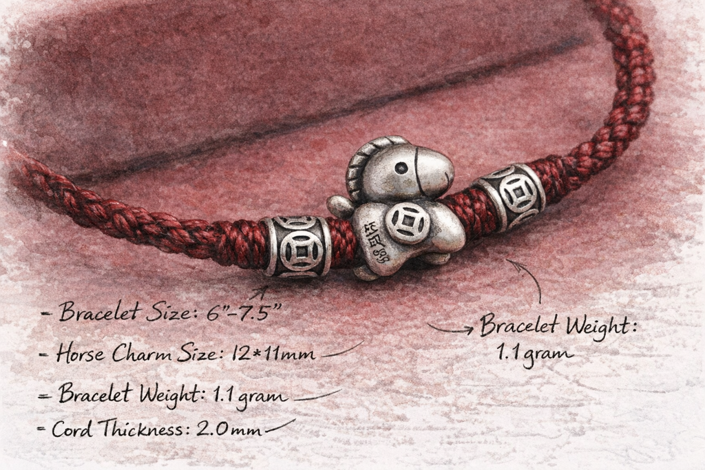 2026 Zodiac Horse Bracelet–Red String “Wealth Arrives Swiftly”